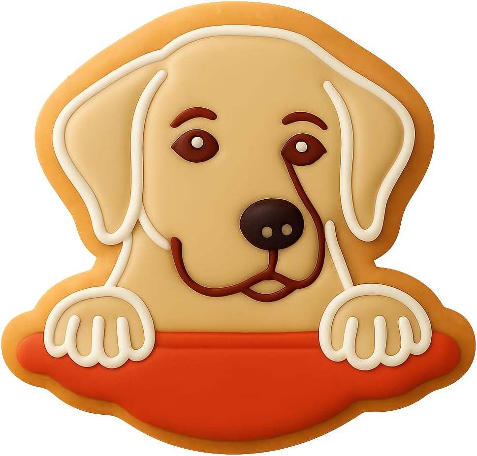 Lurking Labrador Cookie Cutter & Stamp - 4x3.5" Fun Kitchen Baking Set image 3