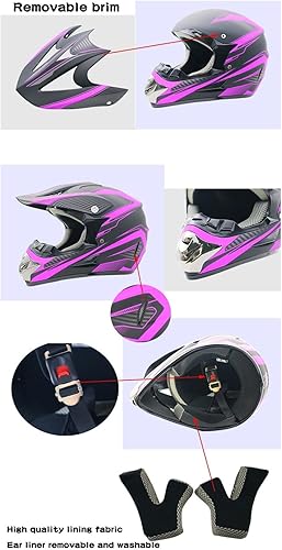 Miniatura 8 de Casco de motocross para jóvenes, con guantes de máscara de gafas, casco de motocicleta todoterreno para adultos y niños, casco de motocicleta