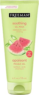 Freeman Watermelon & Aloe Cooling Gel Face Mask - Soothes Sensitive, Breakout-Prone Skin, Hydrates & Calms in 10 Minutes, 6oz Tube