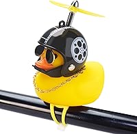 Vista 12 de wonuu Adornos de pato de goma para automóvil, decoración de tablero de instrumentos de pato amarillo, cuernos de bicicleta de pato con casco