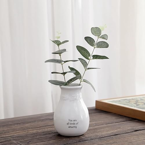 Miniatura 5 de Florero de cerámica de regalo hecho a mano, jarrón decorativo para boda, cumpleaños, fiesta, vacaciones, 5 pulgadas de alto (increíble)