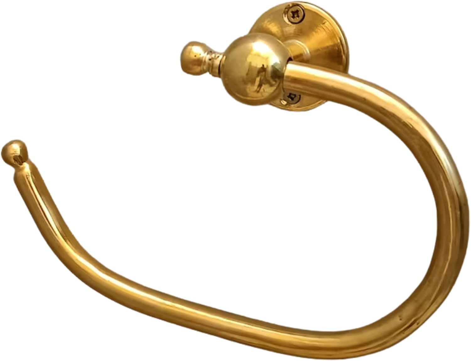 Georgian Oval Unlacquered Brass Towel Ring – Handmade Solid Brass Wall-Mounted Holder for Bathroom or Kitchen – Vintage Finish, Elegant Georgian Style