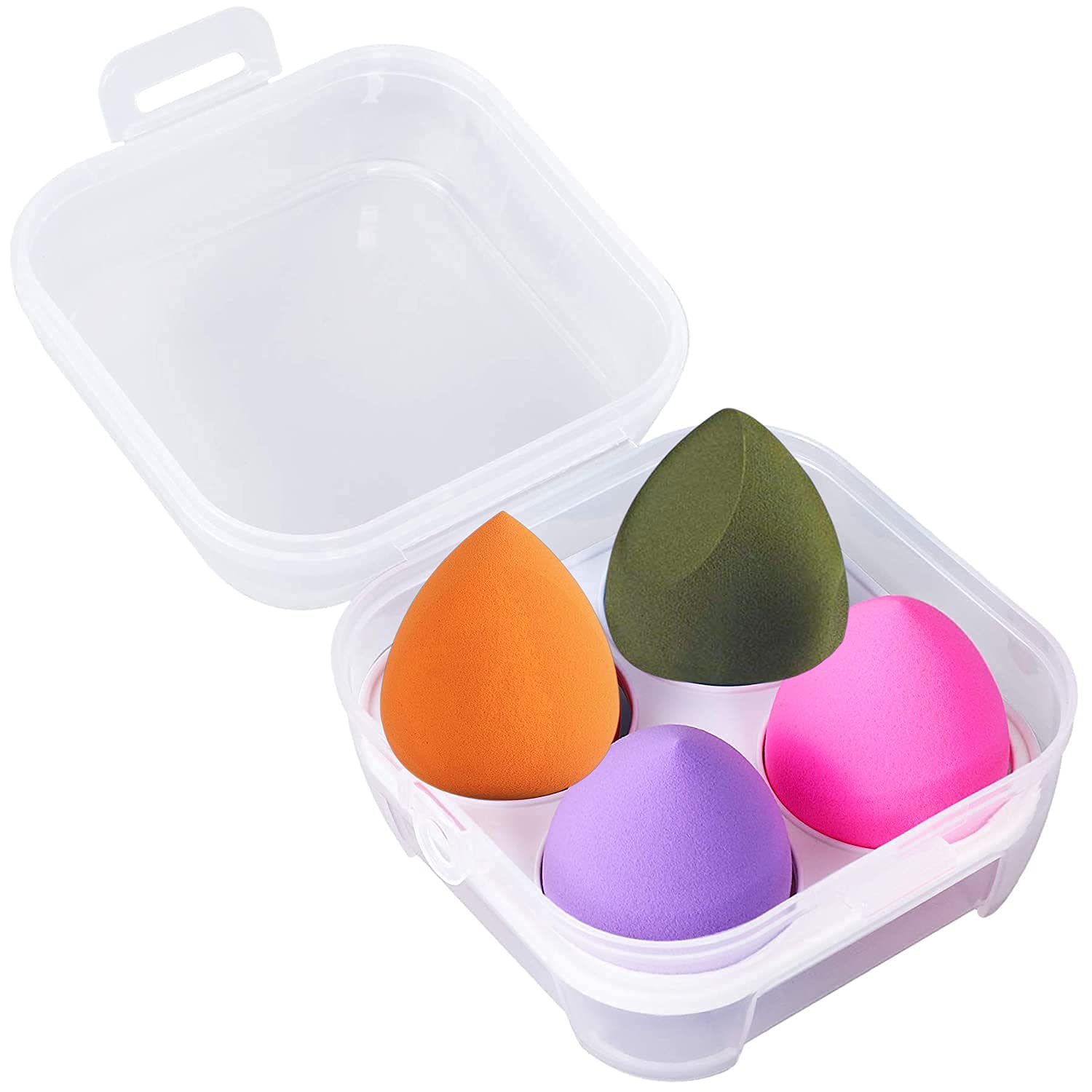Makeup Sponges Blender Set - Professional Beauty Sponge Foundation Blending Blender with Egg Case, Flawless for Cream, Powder and Liquid 4 Pcs with packing box : Beauty & Personal Care