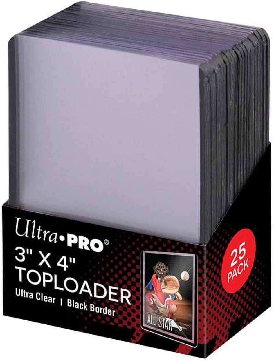3" X 4" Black Border Toploader 25ct