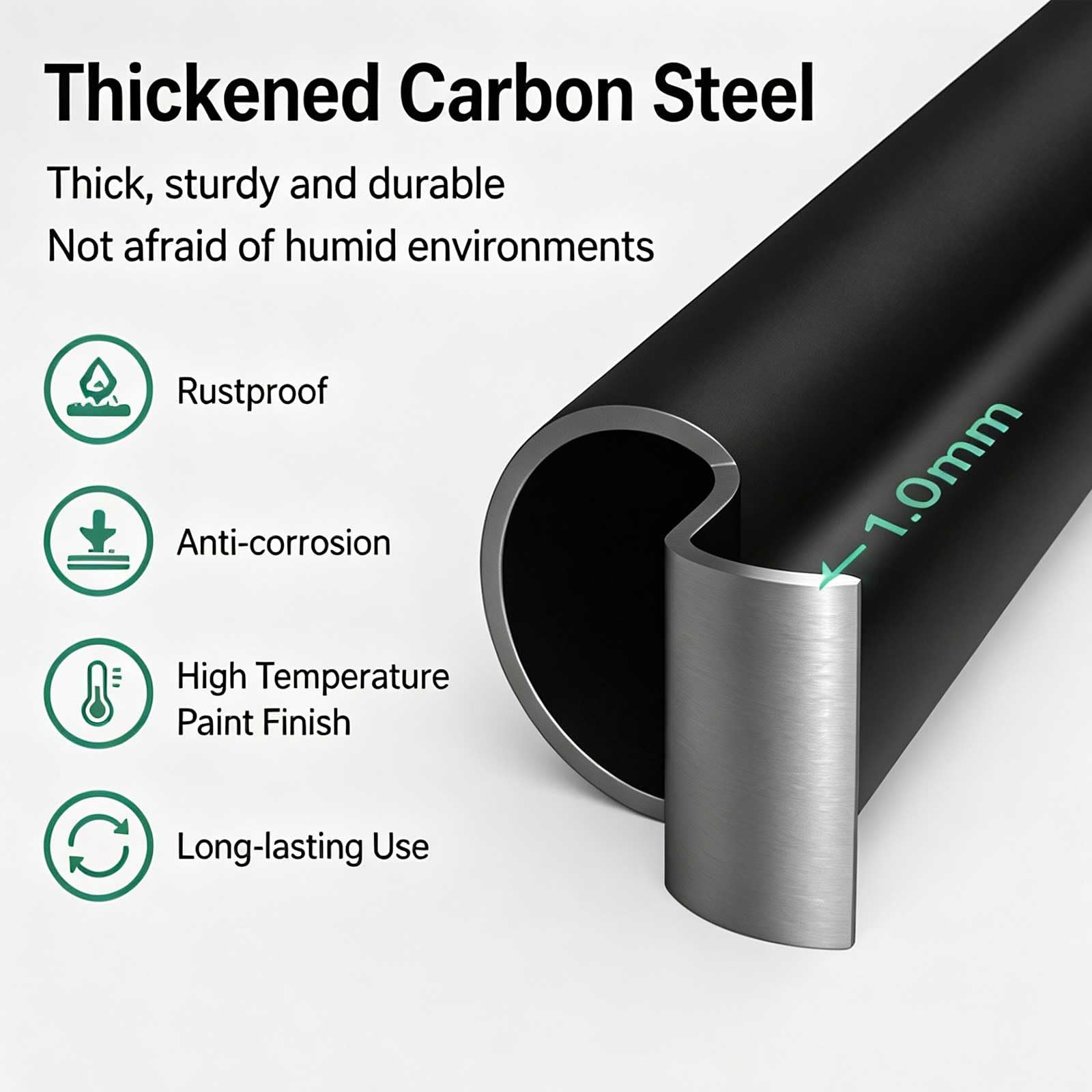 Tringle Rideau Sans Percage Extensible, 78-418 Cm, pour la Maison, la Salle de Bain et les Fenêtres. Résistante à la Rouille et Antidérapante(Black,218-268cm/86-105.5in)