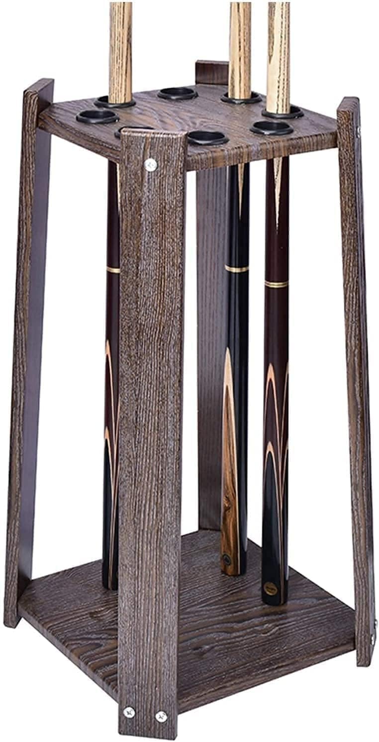 Pool Billiard Stick 58Cm Hieght Brown Wooden Holder/Organizers Stand-Style 8 Pool Billiard Rack Home Clubs Game Room Pool Table Area 336, 22.8IN Tall