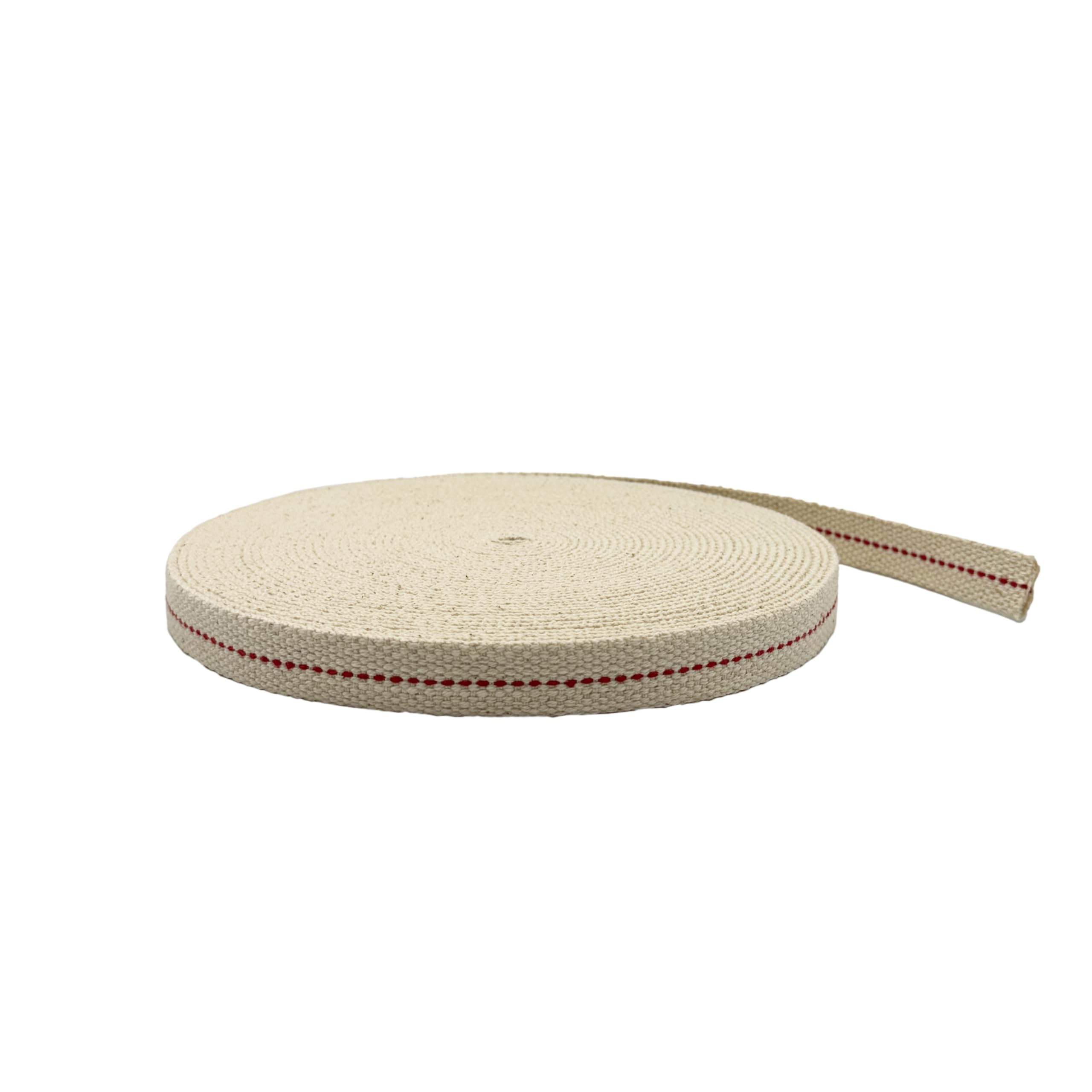 Light of Mine - 5/8" Inch 33' Foot, 100% Cotton Flat Wick for Paraffin Oil, Kerosene Based Lanterns, and Oil Lamps with Genuine Red Stitch (5/8" - 33' Roll)