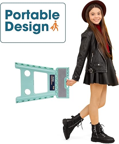 Miniatura 190 de Flottian Taburete plegable de 18 pulgadas para adultos y niños con capacidad para hasta 300 libras, taburetes plegables antideslizantes con asa,