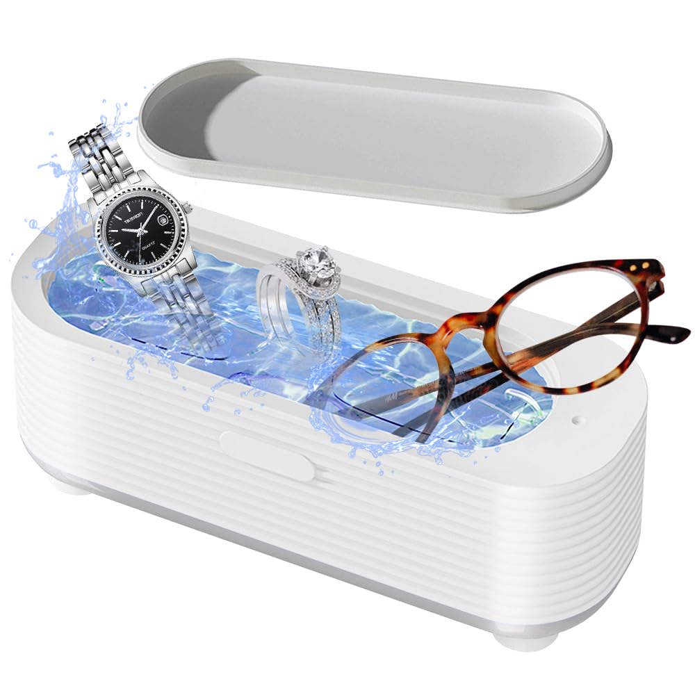 Limpiador Ultrasonidos, 300ML 47KHz Ultrasonic Cleaner Profesional para Gafas, Relojes, Joyas, Pendientes, Dentaduras, Monedas, Ultrasonic Cleaner Machine Portátil Limpiador Ultrasónico Profesional