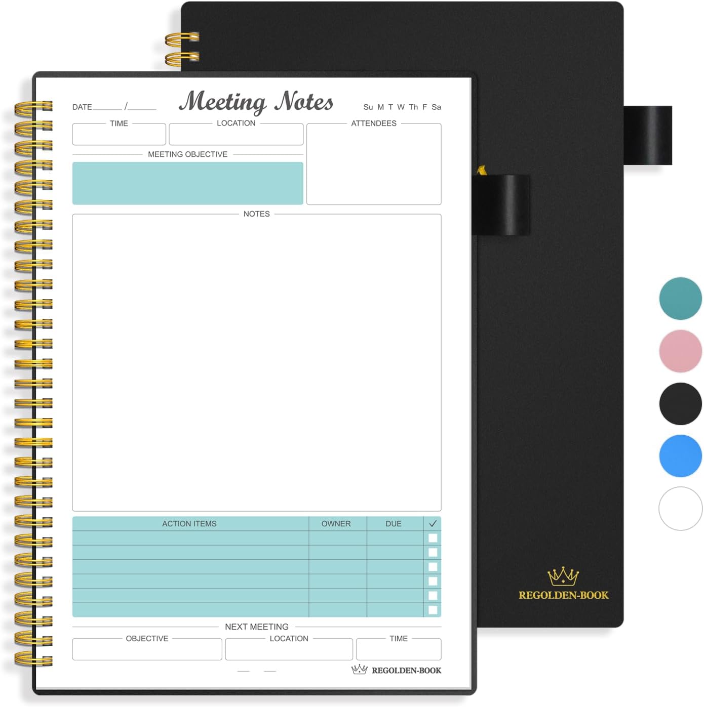 Professional Meeting Notebook for Work Organization