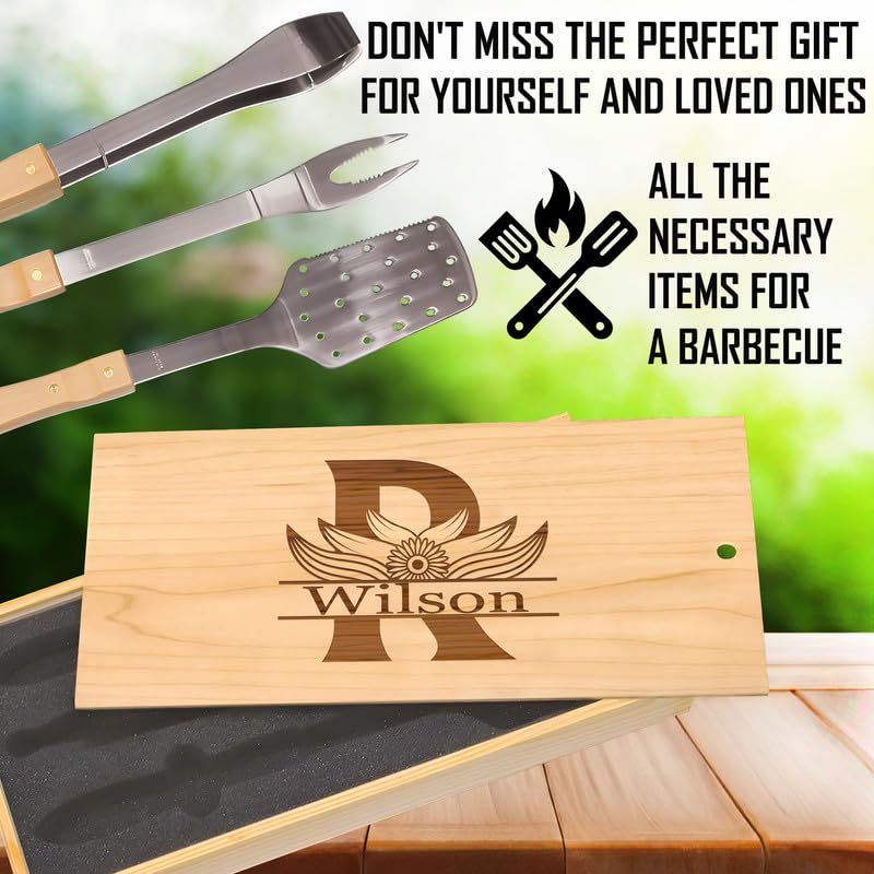 Set de Parrilla con Caja de Madera y Grabado Personalizado miniatura 6