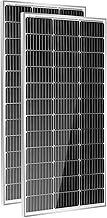 HQST 2pcs 100W 12V Monocrystalline Solar Panel, Up to 25% High Efficiency Module, Waterproof for RVs, Motorhomes, Cabins, Marine, Boat and Any Other Off Grid Applications-Upgrade Version