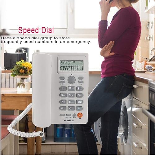 Miniatura 6 de Wendry Teléfono con cable con identificación de llamadas, altavoz manos libres para el hogar y la oficina, teléfono de escritorio con cable con