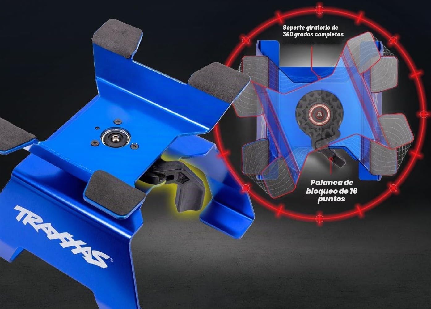 Traxxas 8796 - Soporte de Coche RC de Aluminio Azul Escala 1/10-1/8
