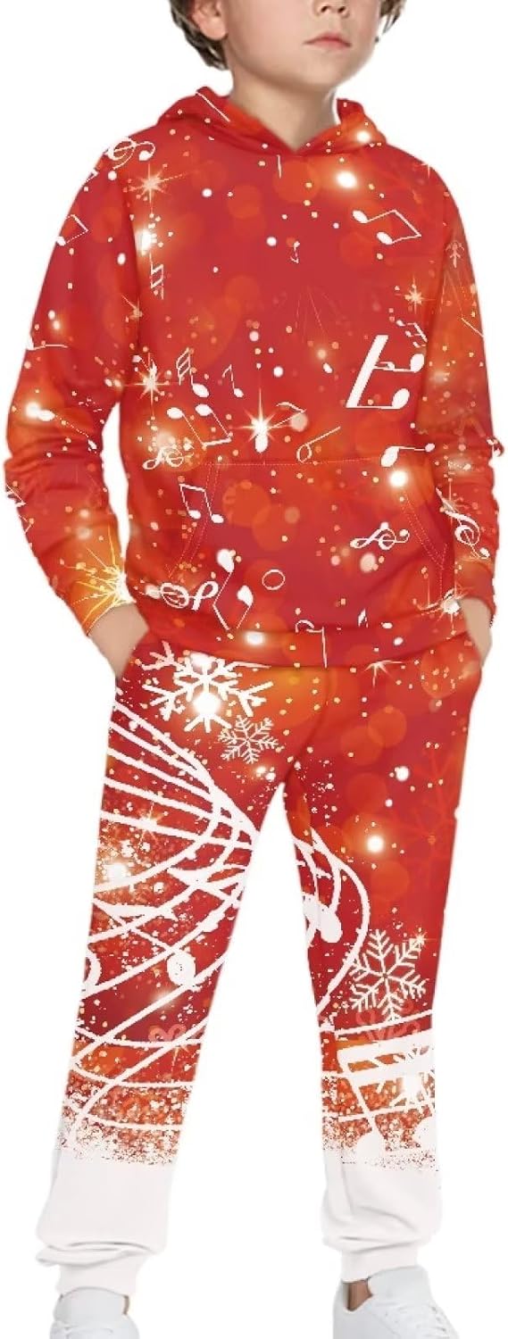 UNICEU Kids 2 Pieces Lounge Tracksuit Boys Girls Casual Hoodies Sweatshirt and Sweatpants Sports Outfits