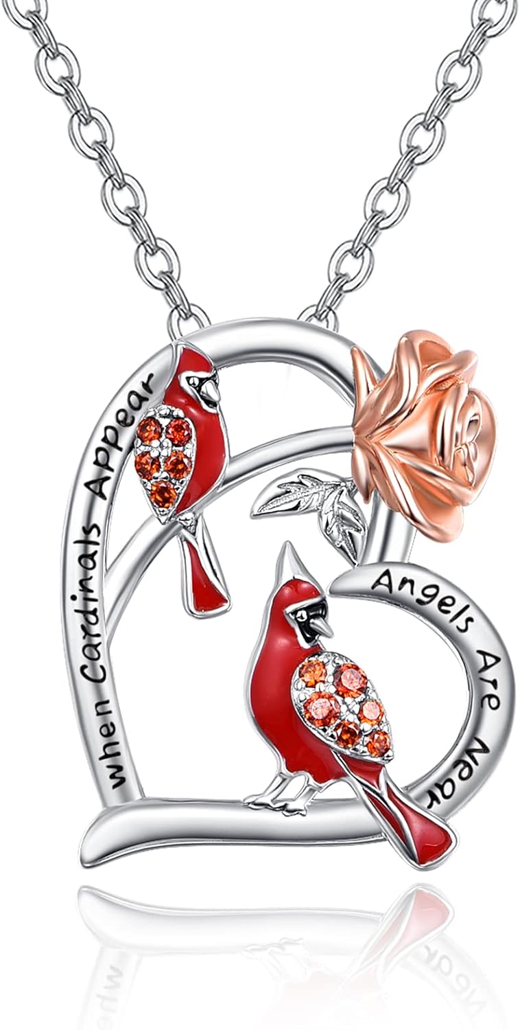 TANGPOET Animal Heart Pendant Necklace Gifts For Women 925 Sterlings Silver Jewelry Present For Her Mom Valentines Mother's Day Birthday Christmas with 18"+2" Chain