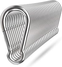 Spring Snap Hooks, 304 Stainless Steel Metal Clip Heavy Duty Rope Connector Small Snap Clamp Key Chain Link Buckle for Hammock Swing Set Outdoor Travel Camping Fishing Hiking