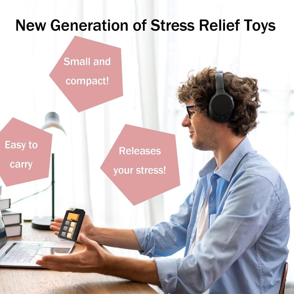 Keyboard Fidget Clicker Toy for Adults, Fidget Keyboards Sensory Fun Toys for Anxiety Decompression, Gift Christmas Ideal for Lover (Black Khaki)