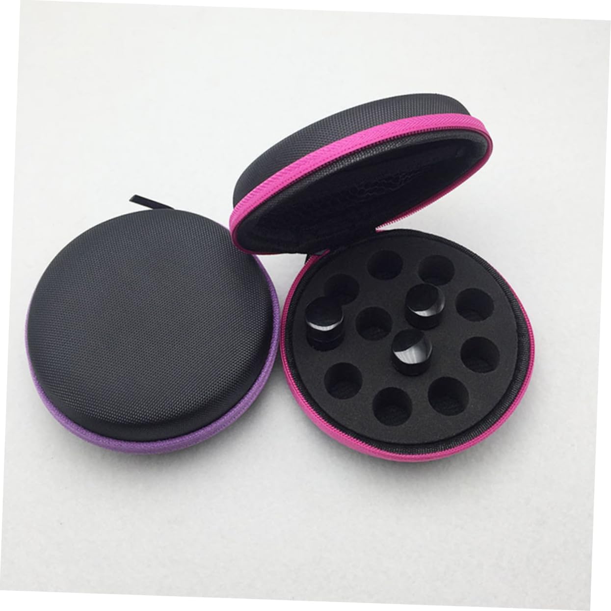 4pcs Storage Case Portable Round Bag for Bottles Shockproof and Easy to Carry Random Color Design for Travel and Organizing
