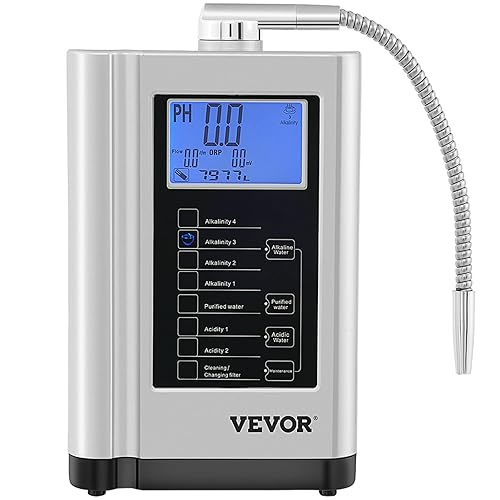 VEVOR Máquina ionizadora de agua 7 ajustes de agua sistema de filtración de ácido alcalino para el hogar con panel táctil LCD de 38 pulgadas agua