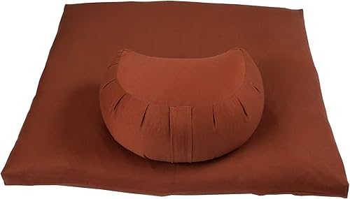Juego de cojines de meditación de Zafu y Zabuton de trigo sarraceno Crescent (2 piezas)