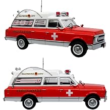 Iconic Replicas 1969 Chev C-10 Ambulance 150 Scale Diecast Model Baltimore City Fire Department Livery All Metal Body with Rubber Tires Limited Edition
