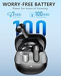 Ecouteurs sans fil avec annulation active du bruit,140-Hour Longue durée de vie de la batterie Bluetooth 5.4 Buds d'oreille, appariement multi-appareils, appel clair amélioré, casque stéréo à basse profonde, écouteurs en oreille