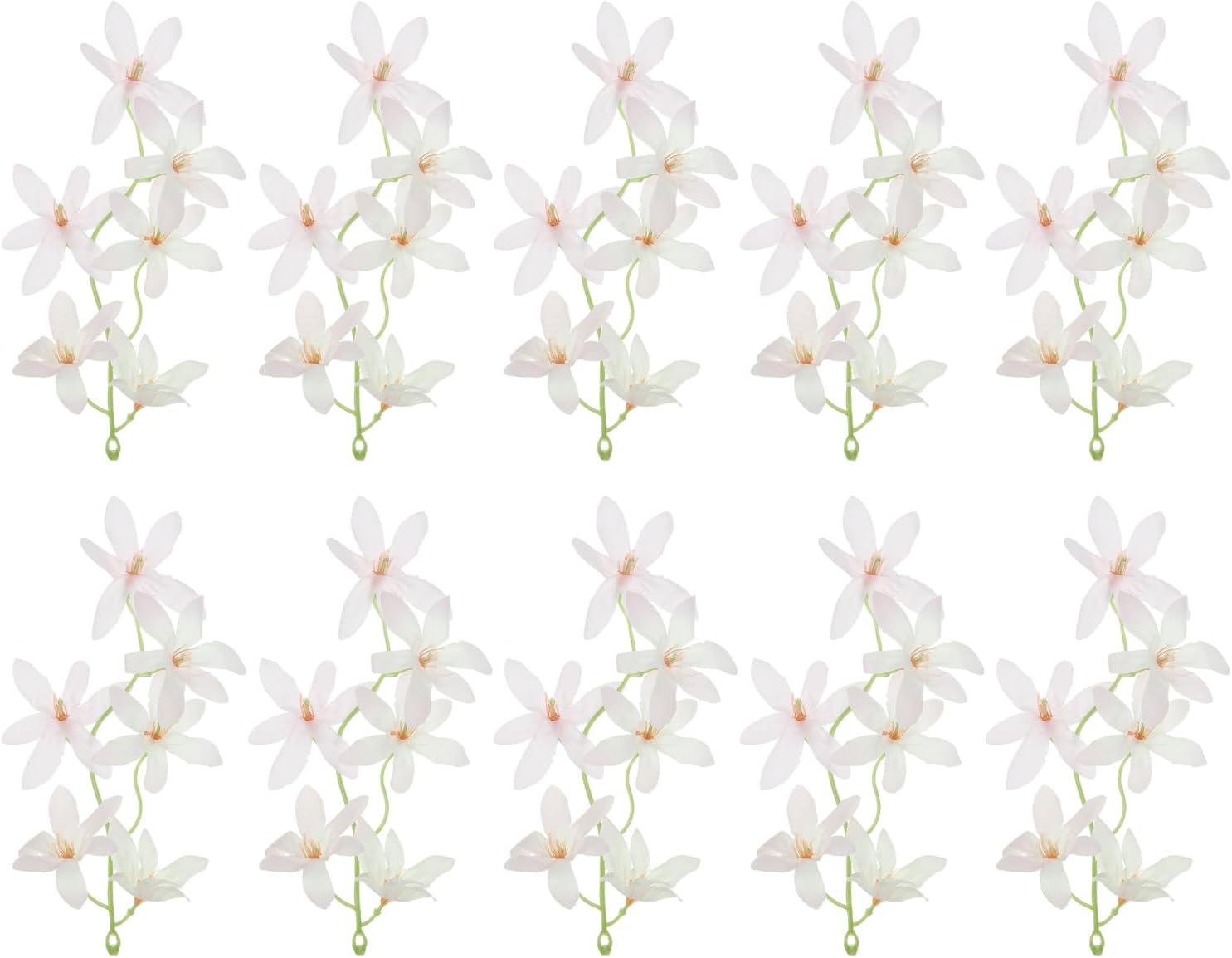 PATIKIL 7 Inch Artificial Orchid Flower, 16 Pcs Floating Candles Simulation Flower Cylinder Vase Fillers for Home Wedding Decoration, Blue