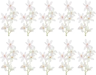 7 Inch Artificial Orchid Flower, 16 Pcs Floating Candles Simulation Flower Cylinder Vase Fillers for Home Wedding Decoration, Pink
