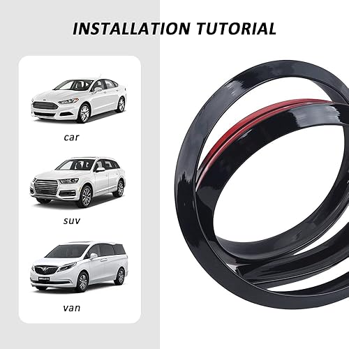 Miniatura 20 de Alerón trasero brillante de 59 pulgadas, borde de alerón trasero 3D, decoración de coche, universal, sin perforaciones, para portón trasero, techo