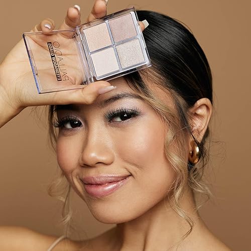 Miniatura 26 de Palladio Sombra de ojos cuádriceps, mate mezclable pigmentado aterciopelado, acabados metálicos y brillantes, fórmula cremosa, paleta de sombras