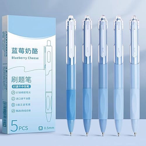 Miniatura 2 de MOZXIRZ 5 bolígrafos de tinta de gel, bolígrafos retráctiles de 0.020 in, bolígrafos de tinta negra, bolígrafos de escritura, bolígrafo azul,