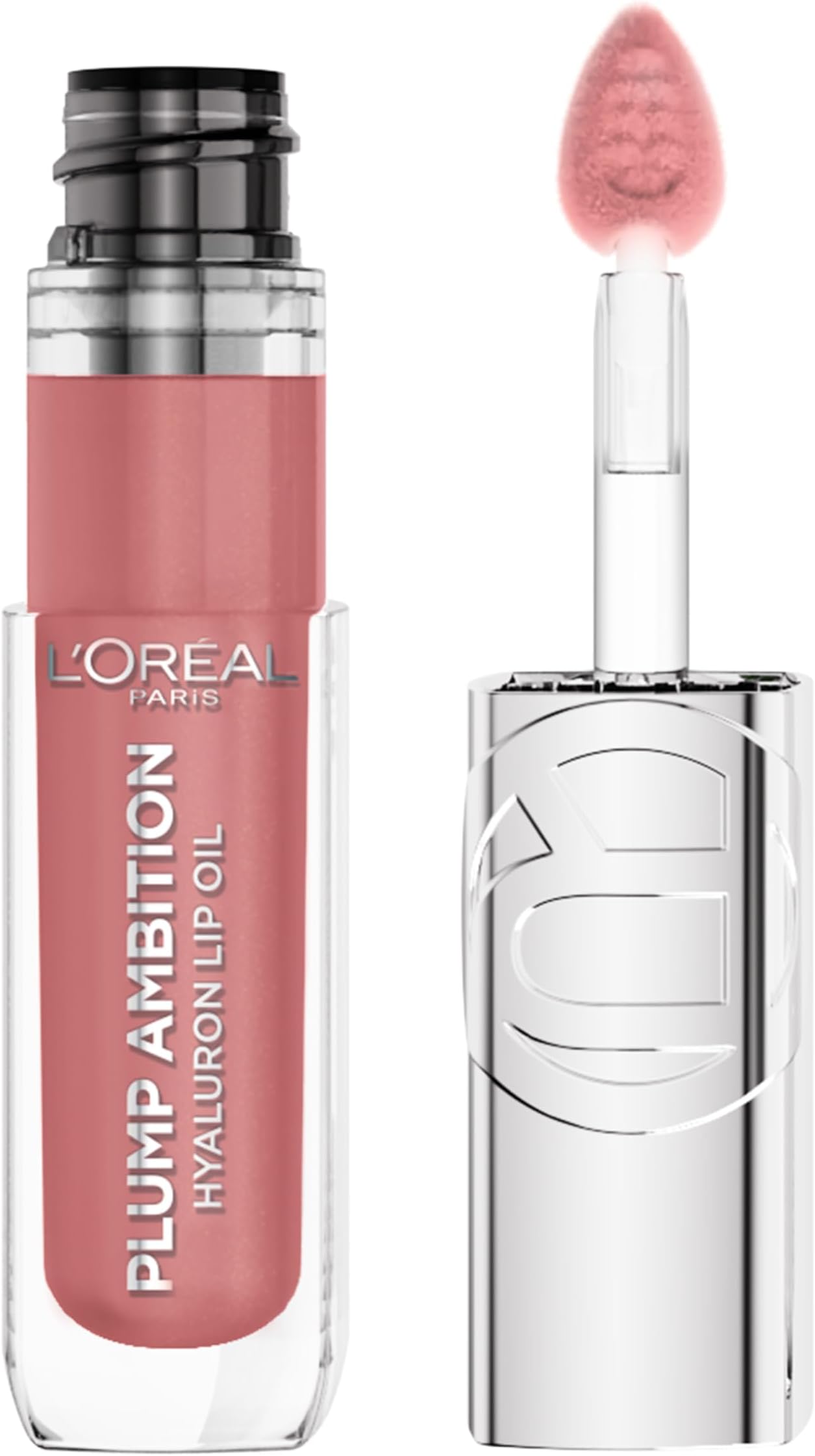 Plump Ambition Hyaluron Lip Oil, 24 HR Lip Gloss with Hyaluronic Acid, Volumizing Formula with Glass-Like Shine, Worth It 601, 0.16 Fl Oz