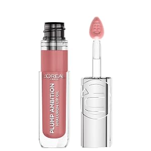 LOreal Paris Plump Ambition Hyaluron Lip Oil 24 HR Lip Gloss with Hyaluronic Acid Volumizing Formula with Glass-Like