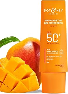 Dot & Key Mango Detan Gel Sunscreen SPF 50+ PA+++ 80g In-Vivo Tested | Oil-Free, With Alpha-Arbutin & Niacinamide | Contro... Price In India