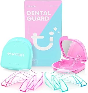 Anti Grinding Guard, 2 Color Night Guards for Teeth Grinding, 4 Pcs/2 Sizes, Green/Pink