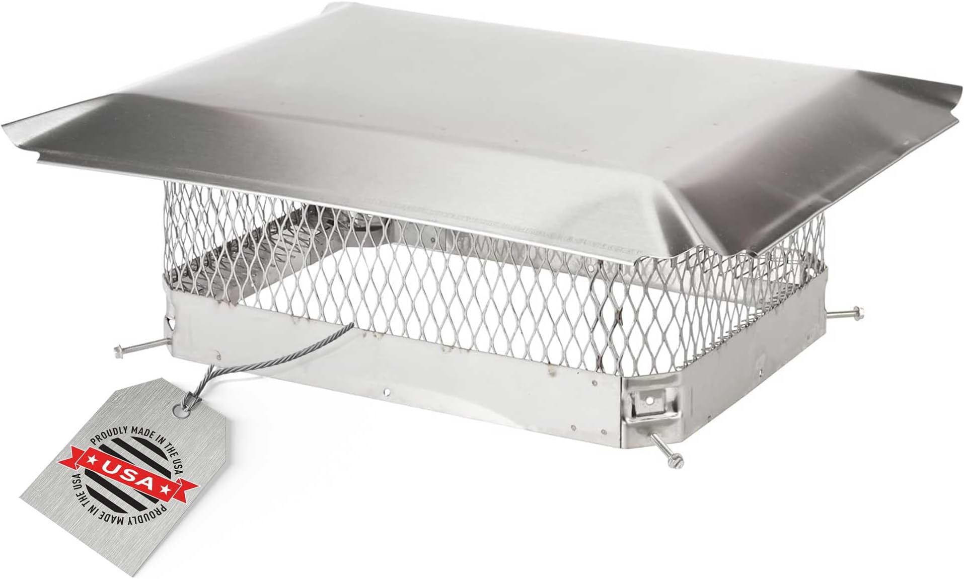 HY-C Stainless Steel Chimney Cap - HY-Guard HGSS1318 Bolt-On Chimney Cover, Chimney Flue Cover to Fit on Existing Tiles, Chimney Vent Cap (13" x 18")