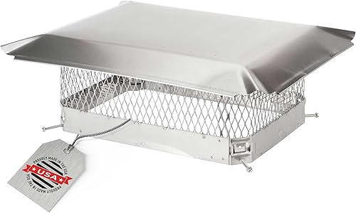 Miniatura 12 de HGSS99 - Cubierta de chimenea de acero inoxidable con perno de combustión, tamaño de malla 3/4 pulgadas, se adapta al exterior de baldosas