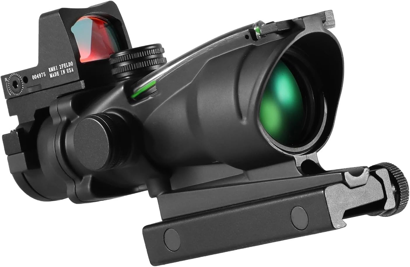 Adjustable 4x32 Red Dot Scope with 1x-4x Magnification, 20mm Rail Mount for Glock, Hunting & Tactical Use
