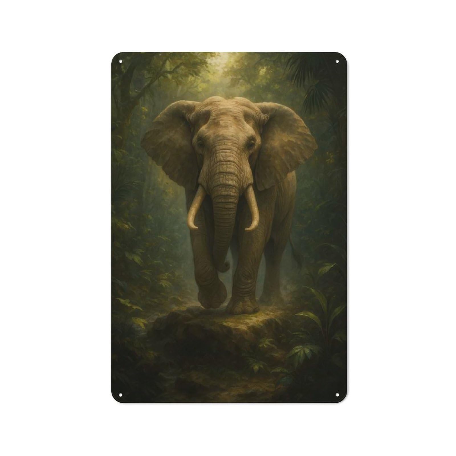 Elephant in The Jungle Vintage Metal Sign 30x20cm for Hobby Room Or Studio, Housewarming Present for People Styling Hobby Room And Studio