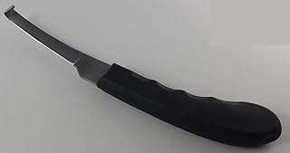 Hoof Knife Narrow Blade Right Hand Farrier Equine Horse Stainless Steel Blade Black Plastic Water Proof Contoured Handle Better Grip