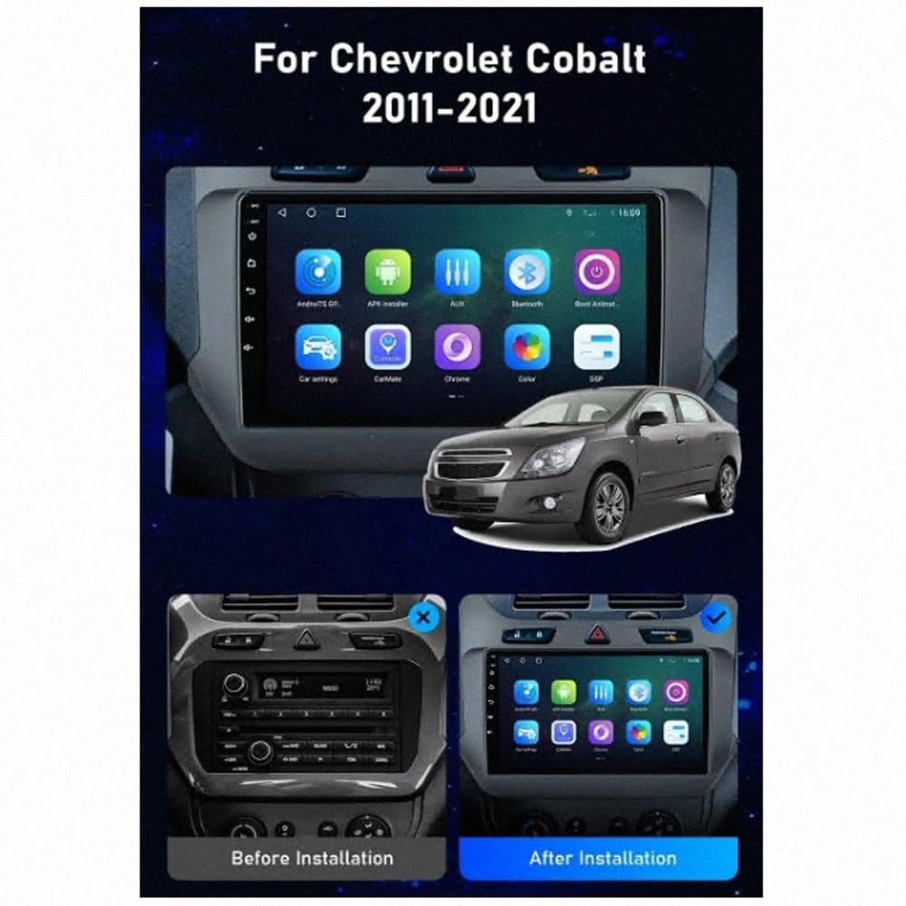 Autoradio 2 Din Bluetooth per Chevrolet Cobalt 2011-2021 Wireless Carplay Android Auto Stereo Auto Bluetooth Ips con Pantalla Táctil con Gps, 8 Nucleo 4G+64G