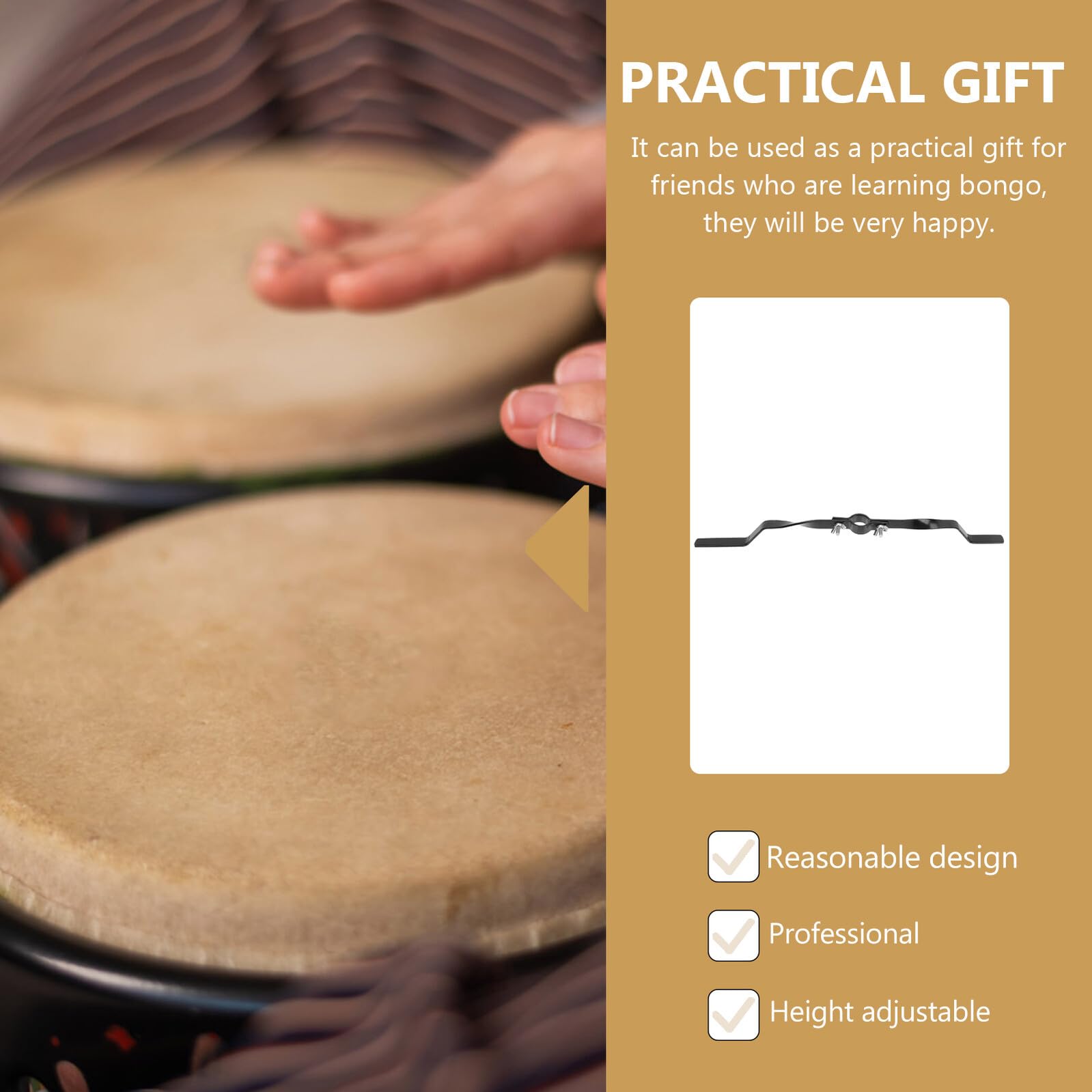 Plateau de Support pour Tambour Noir en Fer Résistant la Rouille à L'usure, Accessoire Solide pour Professionnels et Débutants en Percussion