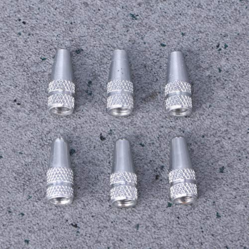 Tapa de válvula para bicicleta Holibanna, 6 piezas, aleación de aluminio, color plata, para válvulas francesas, sellado hermético, antióxido, cubierta contra polvo y lluvia, para bicicletas de carretera y montaña miniatura 3