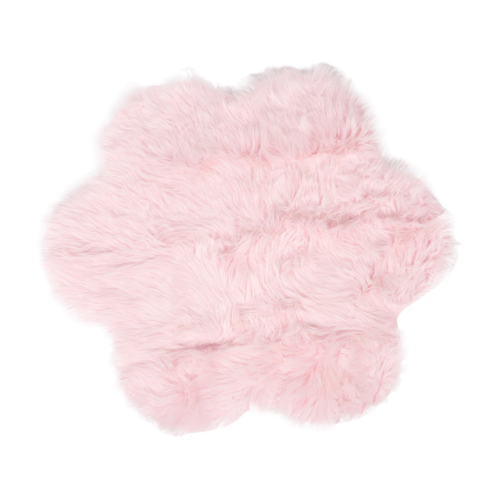 Tapis de lit floral rose et moelleux en forme de pétale pour chambre de style nordique