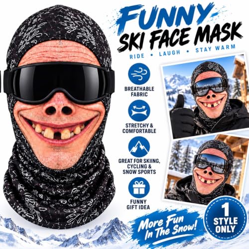 Funny Realistic Face Ski Mask Old Man Winter Balaclava 3D Printed Full Mask - image 2