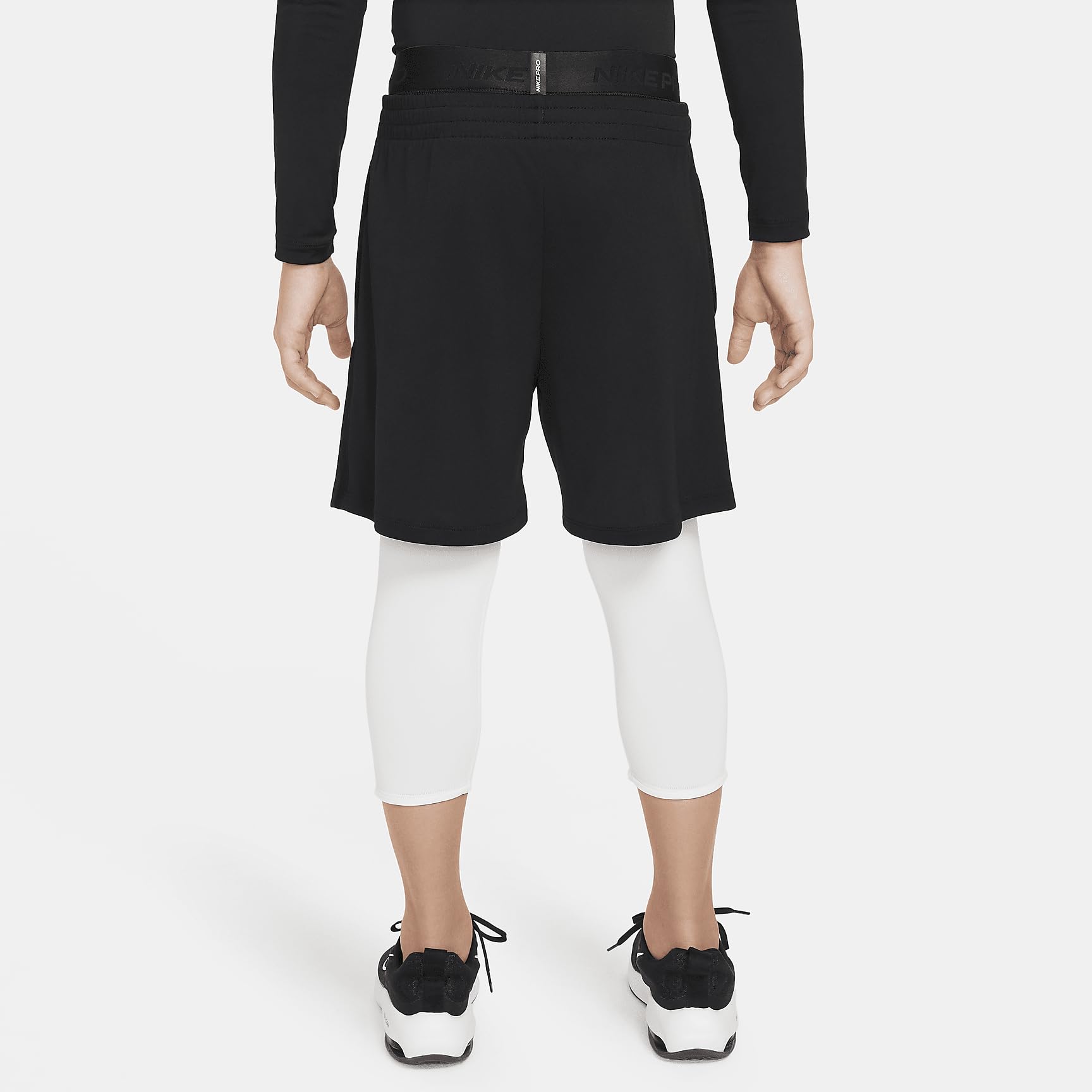 Nike Boys' Dri-FIT 3/4 Length Tights (Little Big Kid), White/White