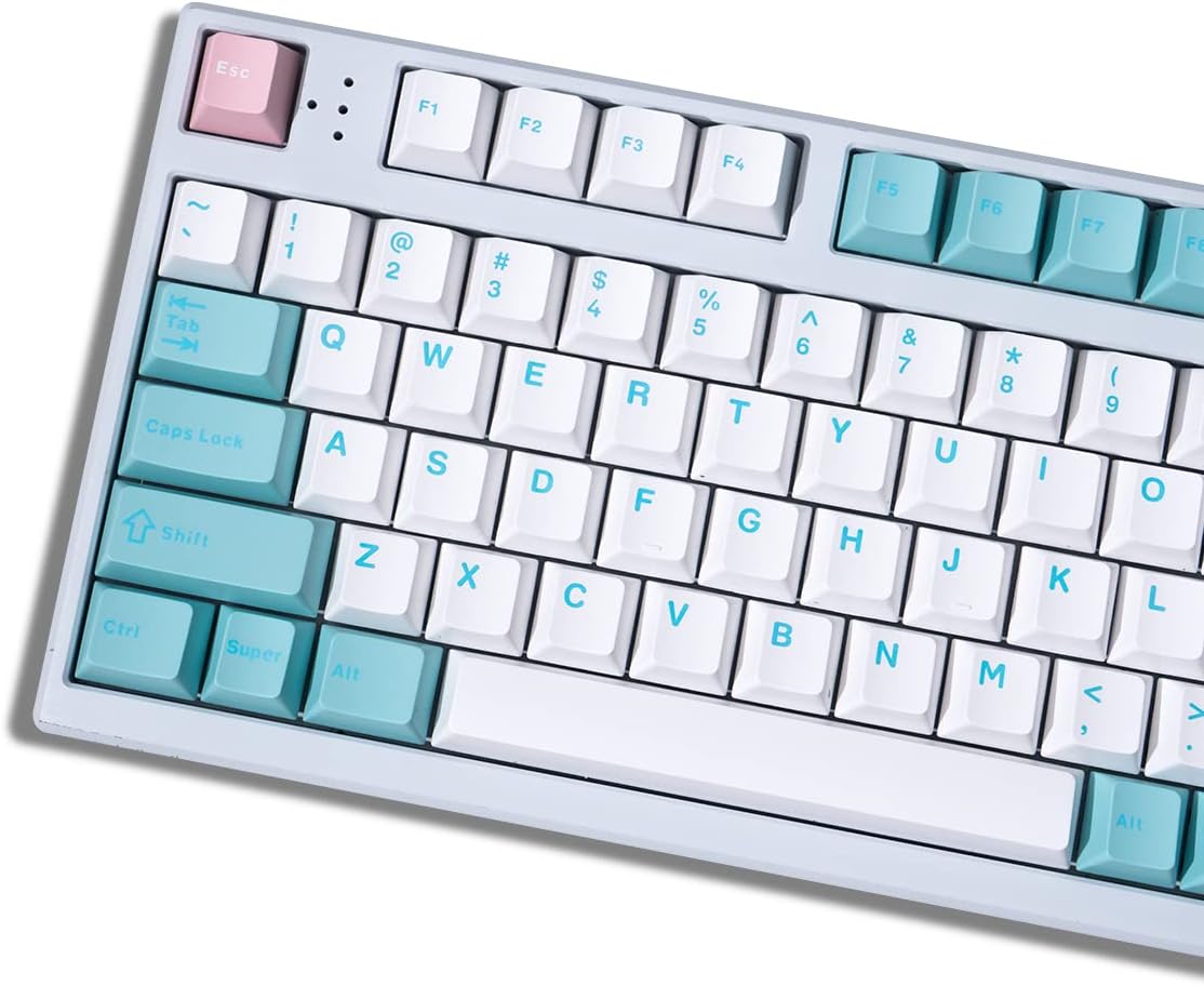 Juego De 61 Teclas Blancas En Altura Original Para Teclados Mecánicos - Estilo Minimalista Sin Letras