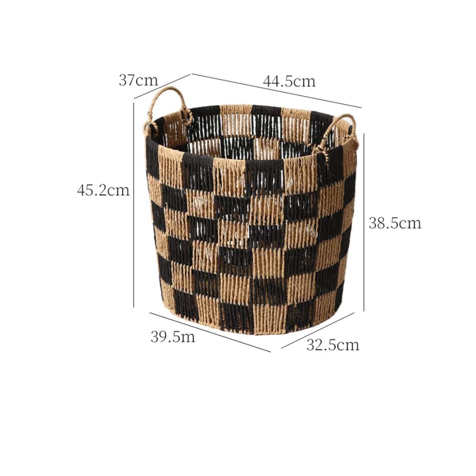 Cesto Portabiancheria Intrecciato Cesto Lavanderia Cesta Organizzatore Contenitore Cesta Multiuso Intrecciata con, Grande, Stile Leggero Di Lusso Con Motivo A Scacchiera E Manici