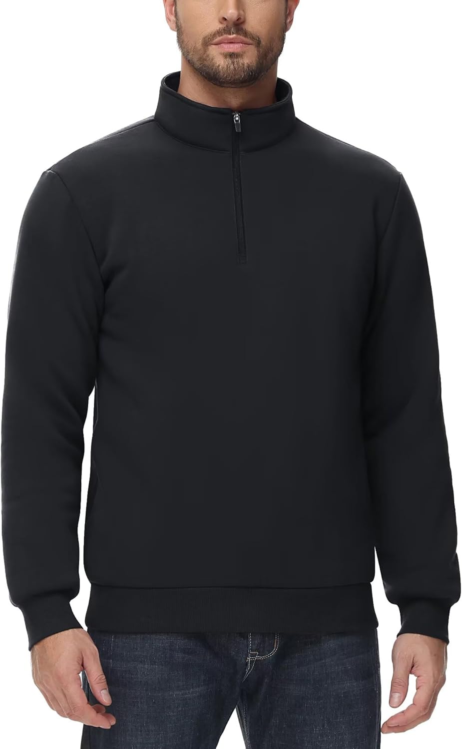 Boladeci Men's Quarter Zip Pullover Premium Sherpa Lined Sweatshirts Heavyweight Winter Cold Weather - Image 2